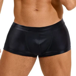 Authentic Sexy Leather Hollow Hip Men's Boxer L/XL