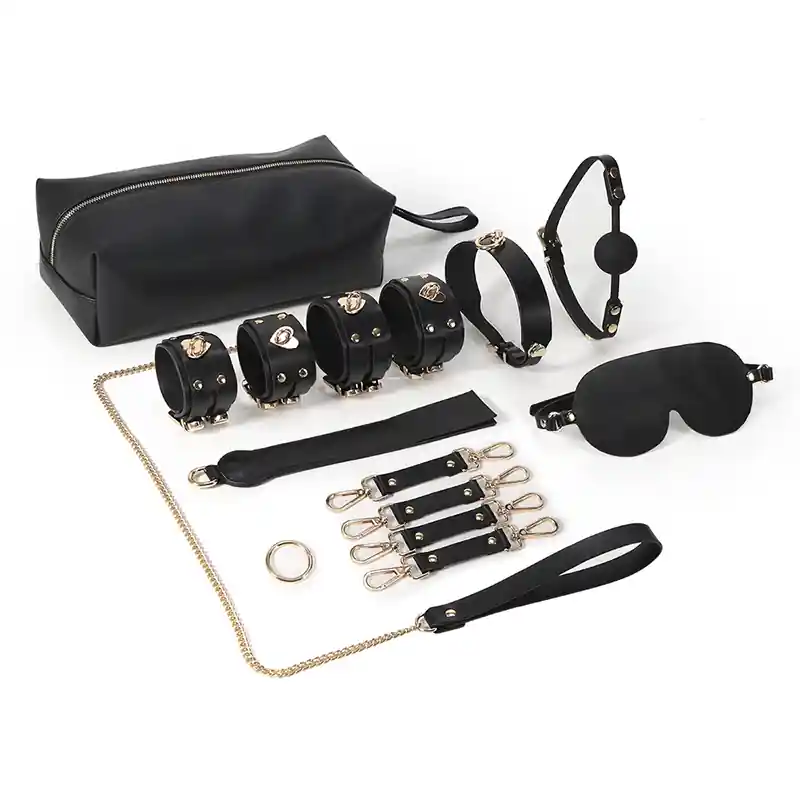 Affordable Venusfun RYSC-183 Leather Heart Shape Double Button BDSM Bondage Kit Sex Toy SM Bundled Set