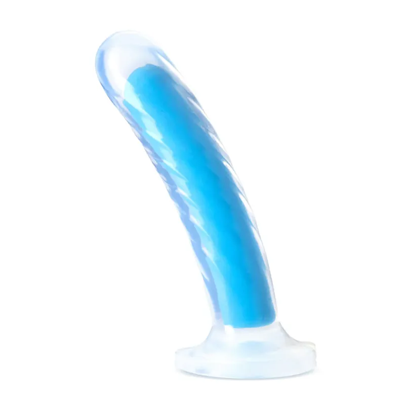 Blush Neo Elite Tao 7 Inch Dildo Glow In The Dark Neon Blue Exclusive Offer