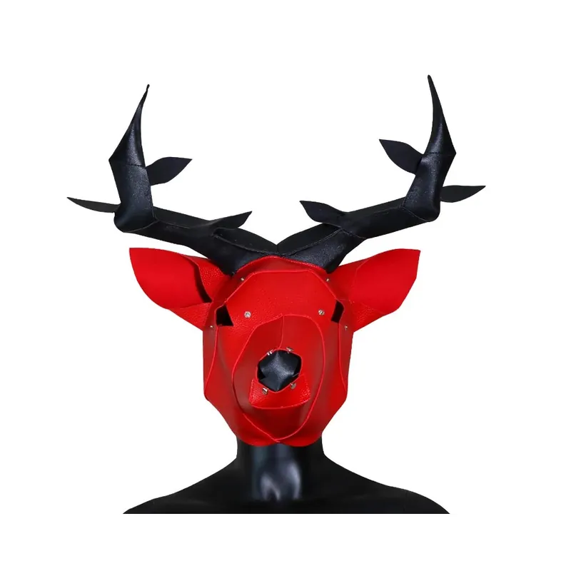 Deer Headgear Bondage Hood Mask for Cosplay SM Game Affordable