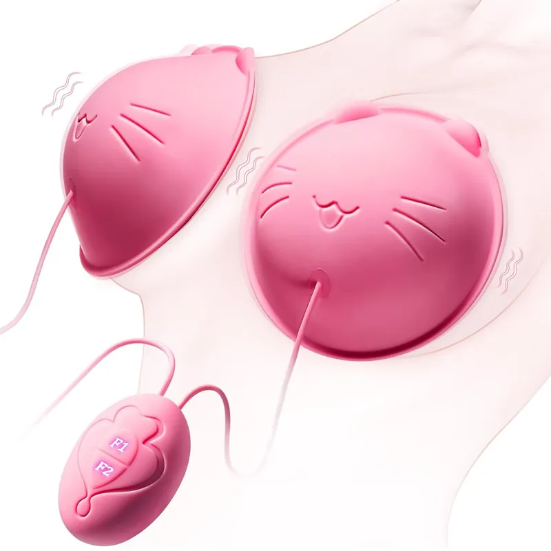 Cute Cat Nipple Vibrator Sucker Breast Massager with Remote Control Latest