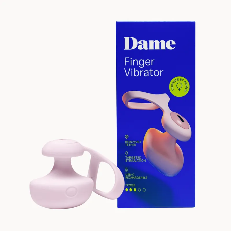 Authentic Dame Fin 2.0 Multi-Function Finger Vibrator Silicone Clit Stimulator