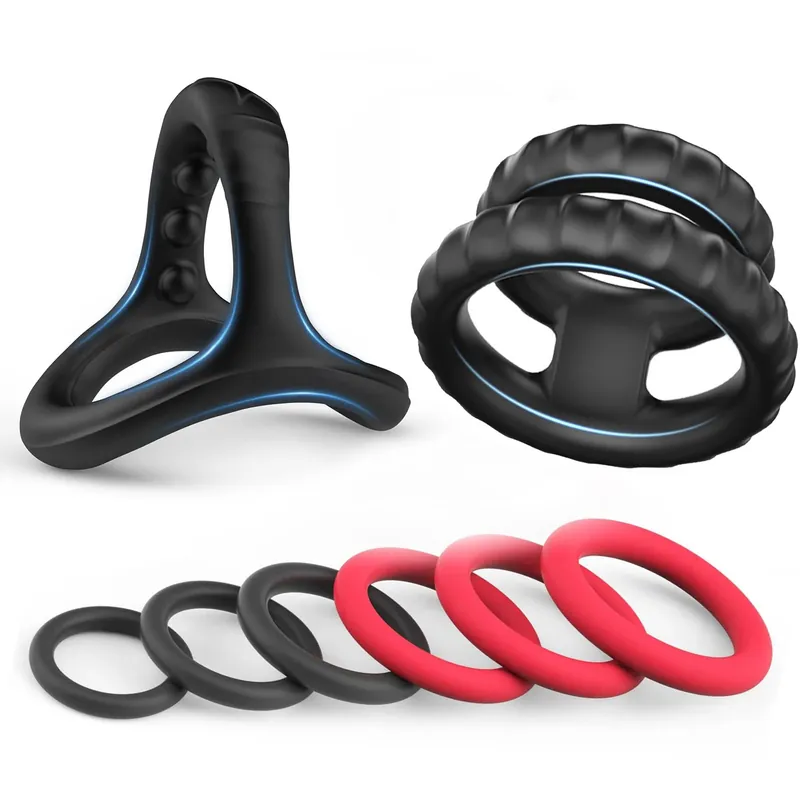 Buy Direct Venusfun 8 Pieces Adjustable Cock Ring Cyclone Glans Double Rings Set