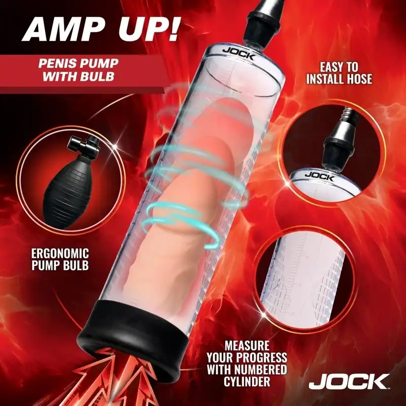 Curve Toys JOCK Amp Up Silicone Male Penis Pump With Bulb Direct From Factory