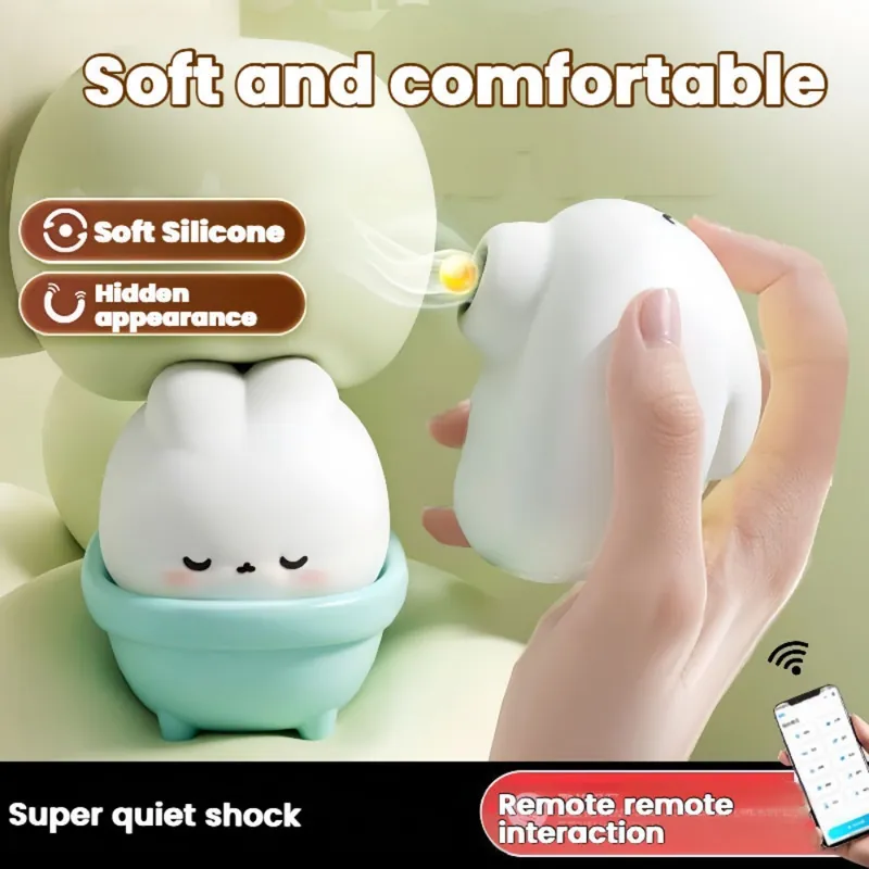 Budget Cute Rabbit Suction Vibe on Tub Base Beginner-Friendly Discreet Nipple & Clitoral Stimulator