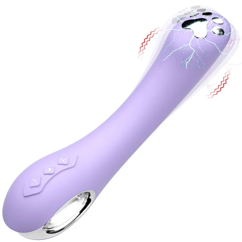 Brand New Venusfun Paw Shaped E-shock Vibrating AV Wand Vibrator Multi Speeds Electro-stim toy For Couples