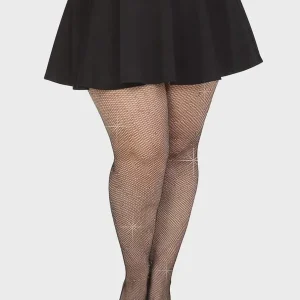 Certified Colby Rhinestone Fishnet Tights, Plus Size