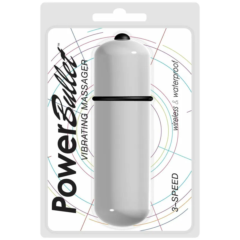 Hot Picks Power Bullet- 3-Speed 6-Inch Bullet Vibrator - Battery Operated- White