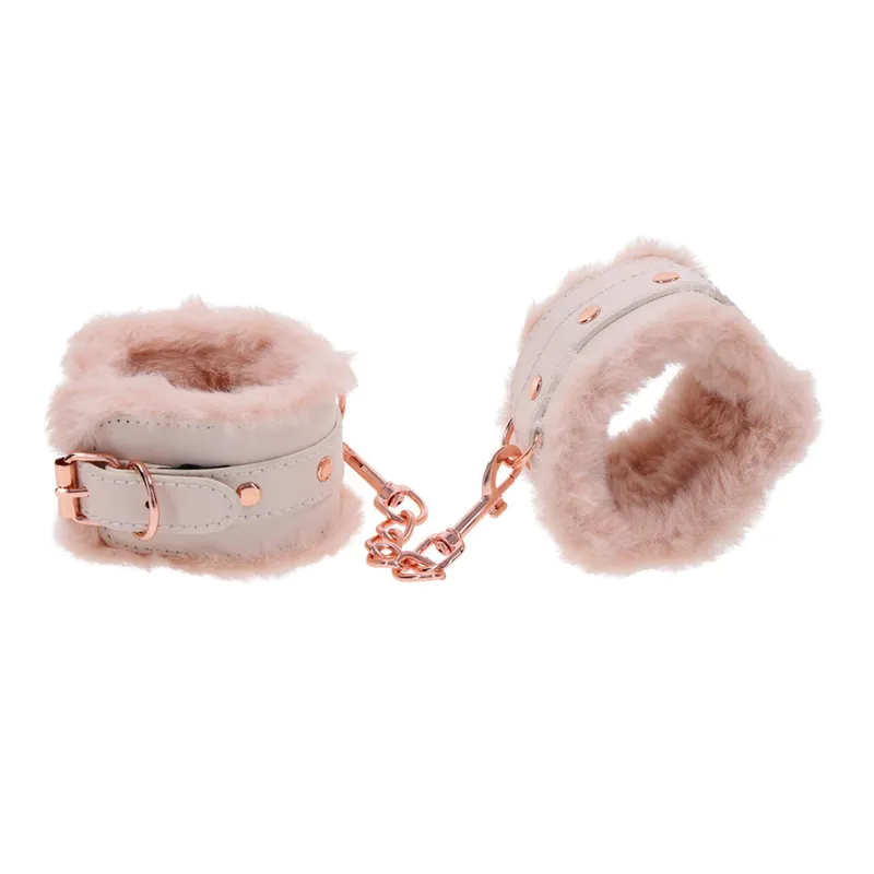SportSheets Sex & Mischief Peaches ‘N CreaMe Fur Handcuffs Brand New