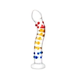 Colourful Textured Sensual Glass Dildo with Raised Dots Don’t Miss Out