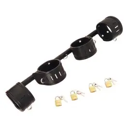 Black Lockable Wrist & Ankle Spreader Bar Fan Favorite