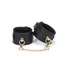 Demon’s Kiss Black Ostrich Skin Pattern Leather Wrist Cuffs Weekend Sale