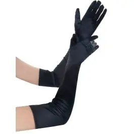 Black Satin Long Gloves Bargain